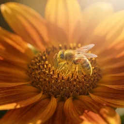 KI-Bild: eine Biene auf einer Sonnenblume