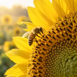 KI-Bild: eine Biene auf einer Sonnenblume