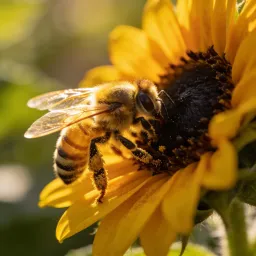 KI-Bild: eine Biene auf einer Sonnenblume